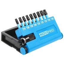 Set de 9 embouts impact Torx 2,5 cm + porte embout 6 cm Novipro