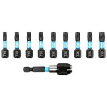 Set de 9 embouts impact Torx 2,5 cm + porte embout 6 cm Novipro