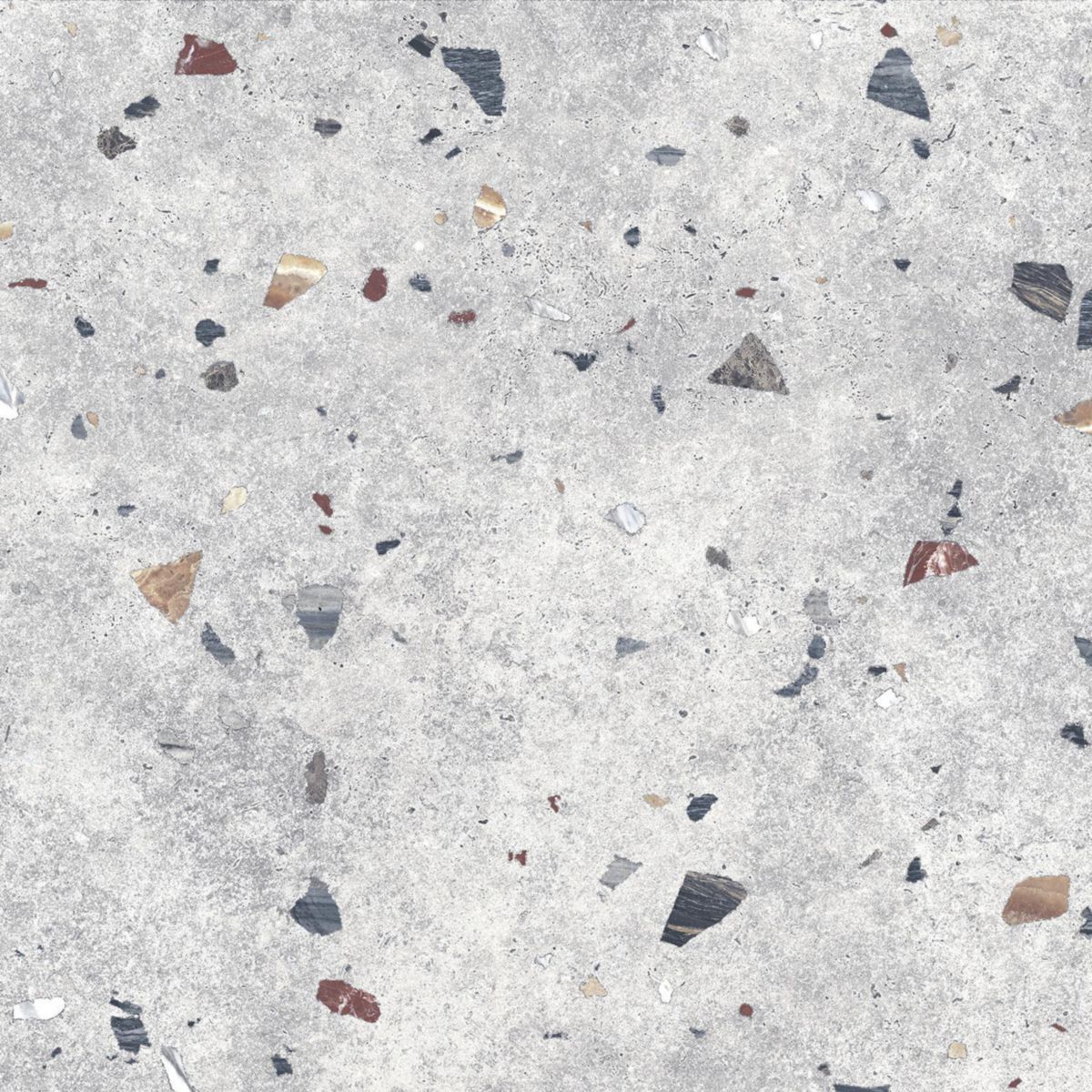 Carrelage grès cérame émaillé Lunar - terrazzo gris - 64,5x64,5 cm - ép. 9 mm