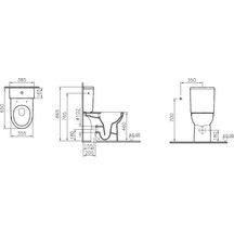 Pack WC surélevé sur pied sans bride Sérénité - 39,5x65x86 cm