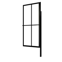 Pare-bain relevable Alterna Concerto 1 volet 1/2 pivotant profilé noir 140 x 106 cm épaisseur verre 3 mm