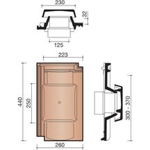 Kit tuile à douille 125mm avec connexion et chapeau brun foncé pour JPV2 KOR BJPV8728