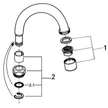 Bec tubulaire orientable -13072000 - laiton chromé - M 22x1