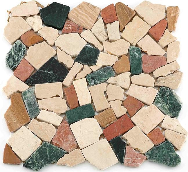 Mosaïque marbre Crush - multicolore - 30x30 cm - ép. 0,8 mm