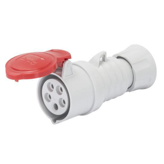 Prise mobile droite haute performance - rouge - 3P+N+T - IP44/IP54 - 16 A - 380-415 V - câblage rapide