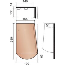 Tuile à rabat droite plate 18X38 BPAN7090 rouge EPE187090