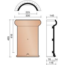 Faîtière demi-ronde ventilée Lantenne Optima M000 1200 - terre cuite - teinte nuagé