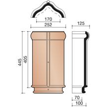 Faîtière arêtier standard (2,5/ml) brun foncé pour Duplex, Standard, Jura Nova et JPV 2 KOR M0001300