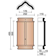 Faîtière double emboîtement Standard nuagé pour Actua, Duplex, Vauban 2, Prima, Méga, Standard, Jura Nova et JPV 2 KOR M0001330