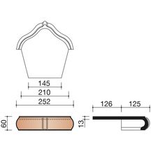 Fronton standard rouge pour Actua, Duplex, Vauban 2, Prima, Méga, Standard, Jura Nova et JPV 2 KOR 1340