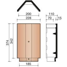 Faîtière arêtier angulaire ventilé nuagé pour Actua, Duplex, Vauban 2 KOR M0002800