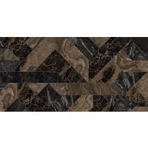 Carrelage grès cérame Naxos Rhapsody - décor Outline Dark poli rectifié - 60x120 cm