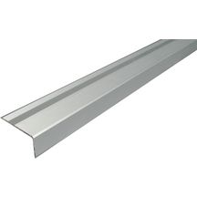 Profilé nez de marche antidérapant Protect - aluminium anodisé argent - 20x40 mm - L. 2,7 m