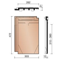 Tuile chatière 26cm² rouge pour Actua et Actua duplex KOR MACT8640