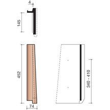 Tuile de rive individuelle droite Optima Mopt 7070 - terre cuite - teinte nuagée - 452x74 mm