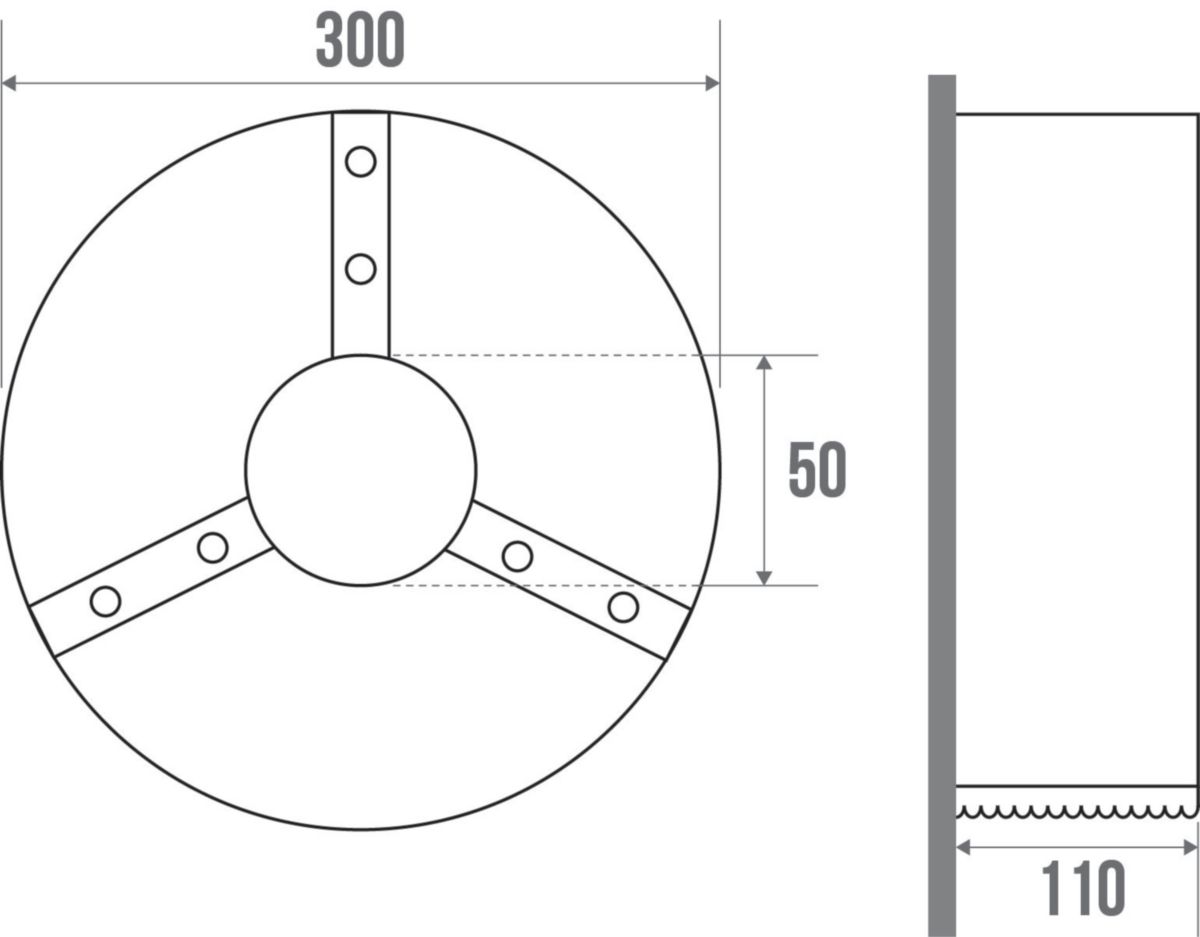 Distributeur de papier WC géant 300 x 110 mm D 300 mm acier époxy blanc fermeture avec clé 6 pans réf. 878500