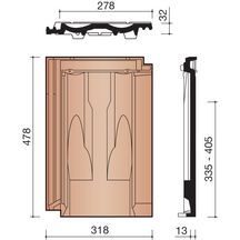 Tuile chatière optima rouge lantenne MOPT8640