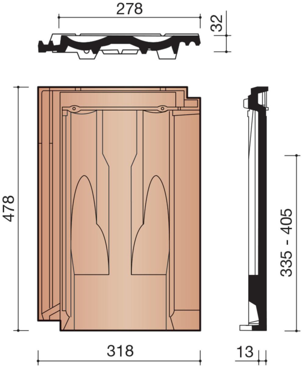 Tuile chatière optima rouge lantenne MOPT8640