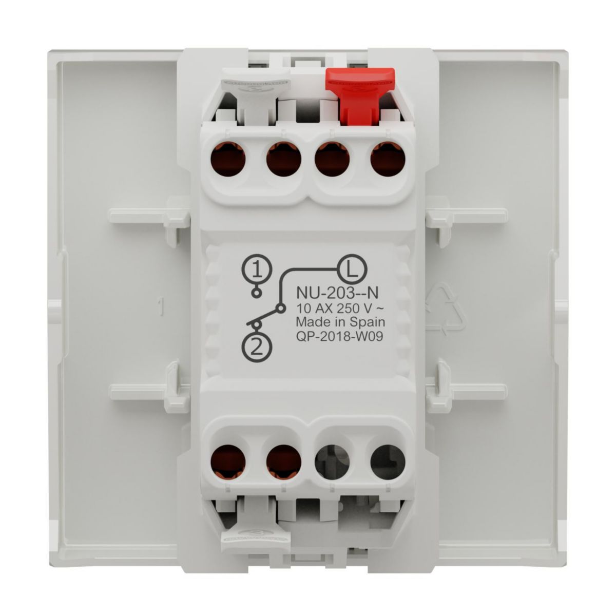 Interrupteur va-et-vient à connexion rapide Unica - 10A - blanc - 2 modules