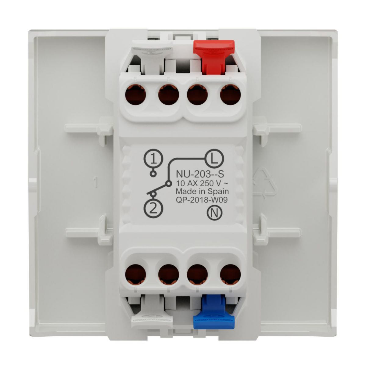 Interrupteur va-et-vient à connexion rapide Unica - 10A - voyant lumineux en accessoire - blanc - 2 modules