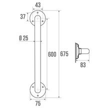 Barre de relèvement longueur de 60 cm diamètre 25 mm réf. 002906