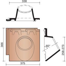 Tuile à douille diamètre 150mm Migeon nuagé pour Vauban 2 Droite et écaille KOR MVBD8770