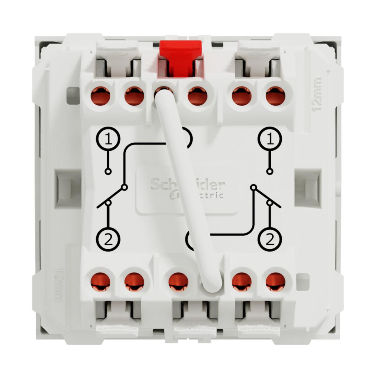 Double interrupteur va-et-vient à connexion rapide Unica - 10A - blanc - 2 modules