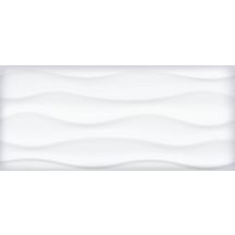 Faïence murale Trend Onda - blanc brillant - 25x55 cm - ép. 8 mm