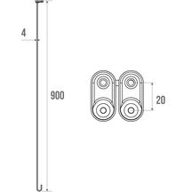 Tendeur plafond porte-rideau raccourcissable double tige diamètre 20 réf. 004802