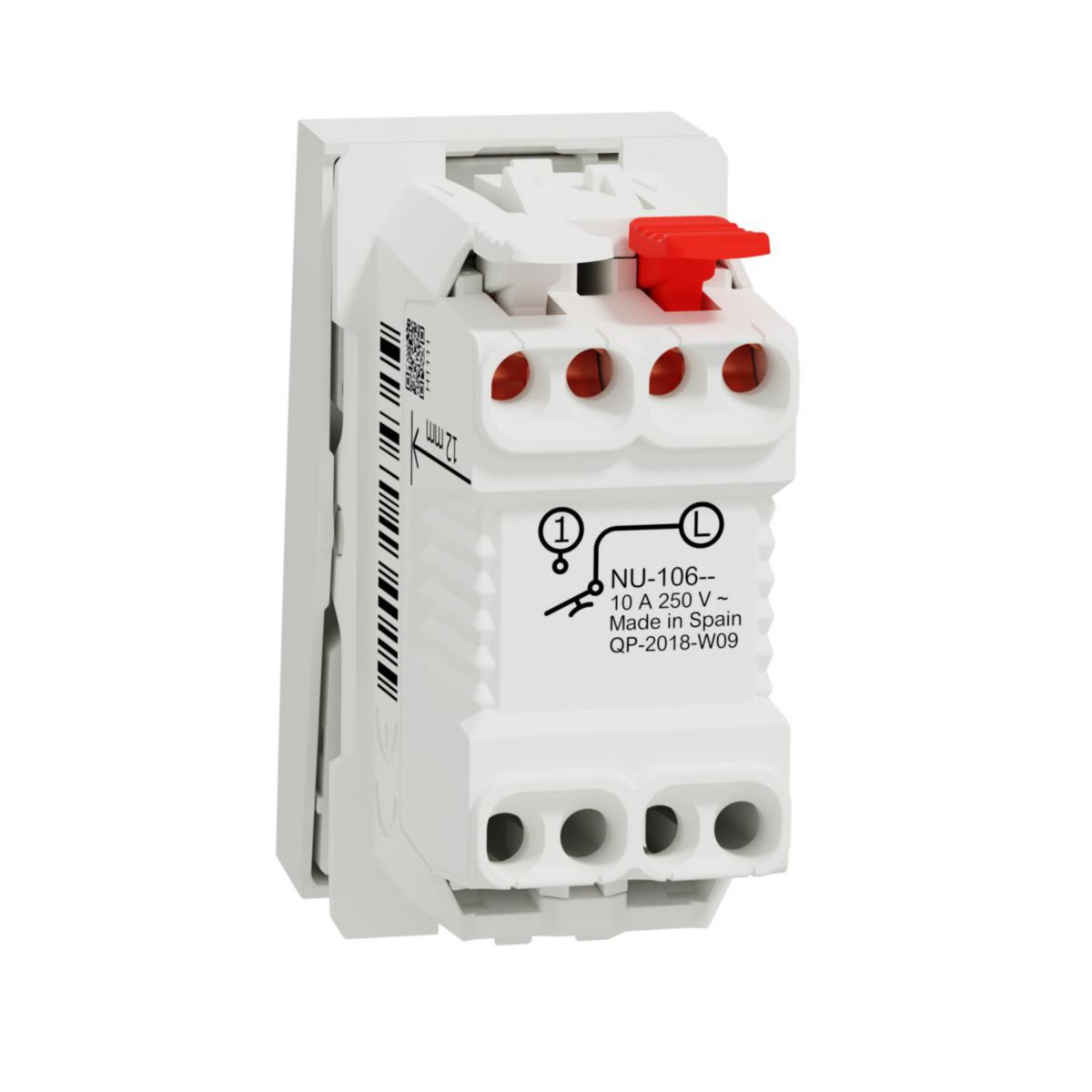 Bouton poussoir à connexion rapide Unica - 10A - blanc - 1 module