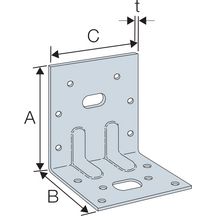 Equerre mixte renforcée Simpson E5 75x48x65 mm ép. 2 mm