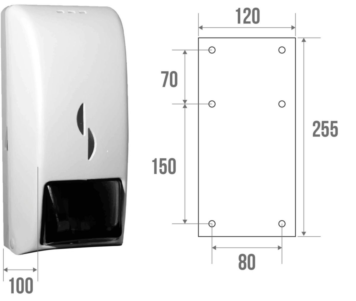 Distributeur de savon liquide 750 ml en ABS blanc réf. 878160