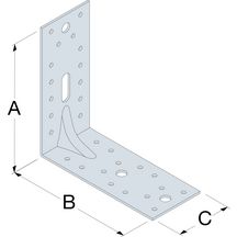 Equerre mixte renforcée Simpson 150x150x65 mm ép. 2,5 mm