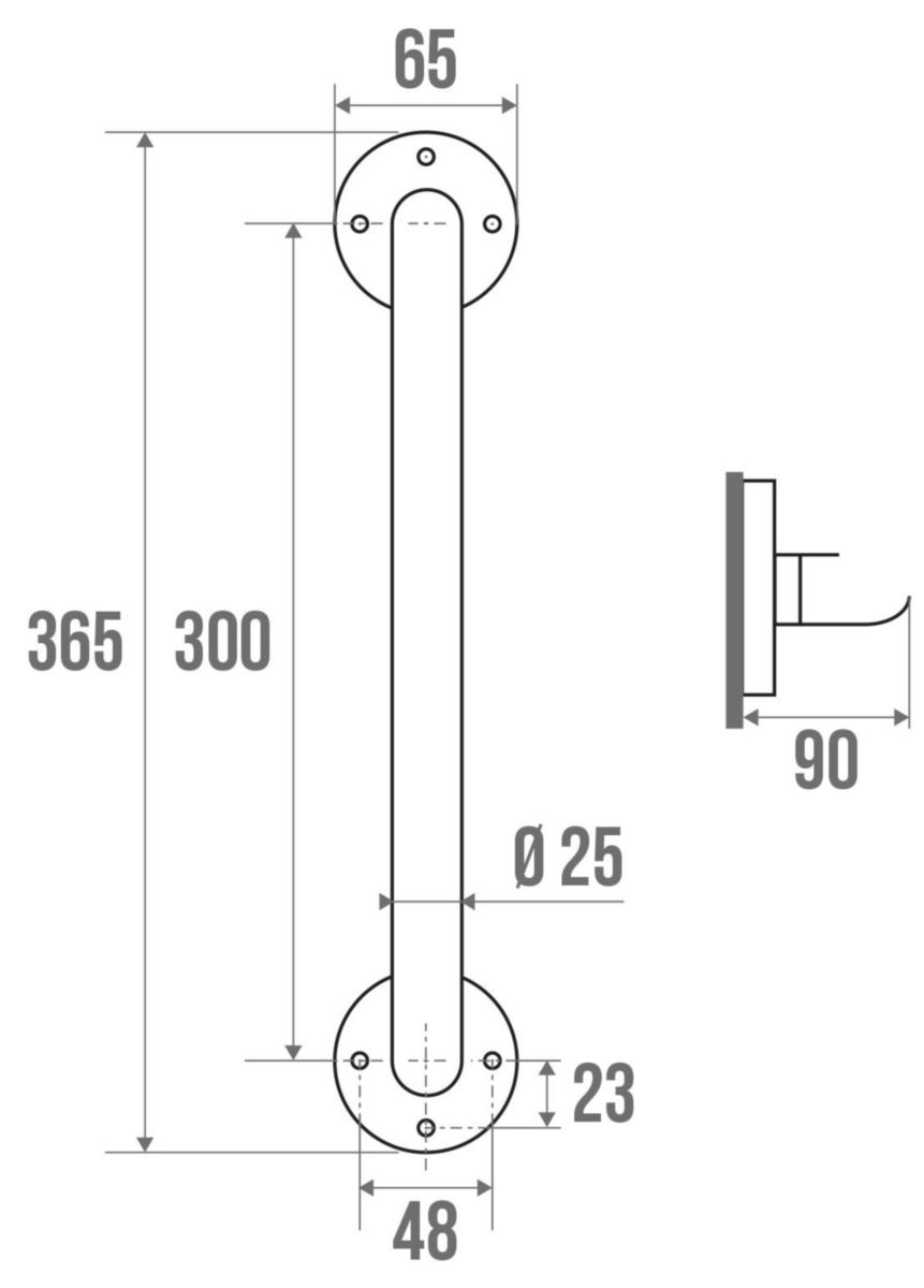 Barre de relèvement ECONOMIQUE longueur 30 cm Laiton Chromé réf. 822964