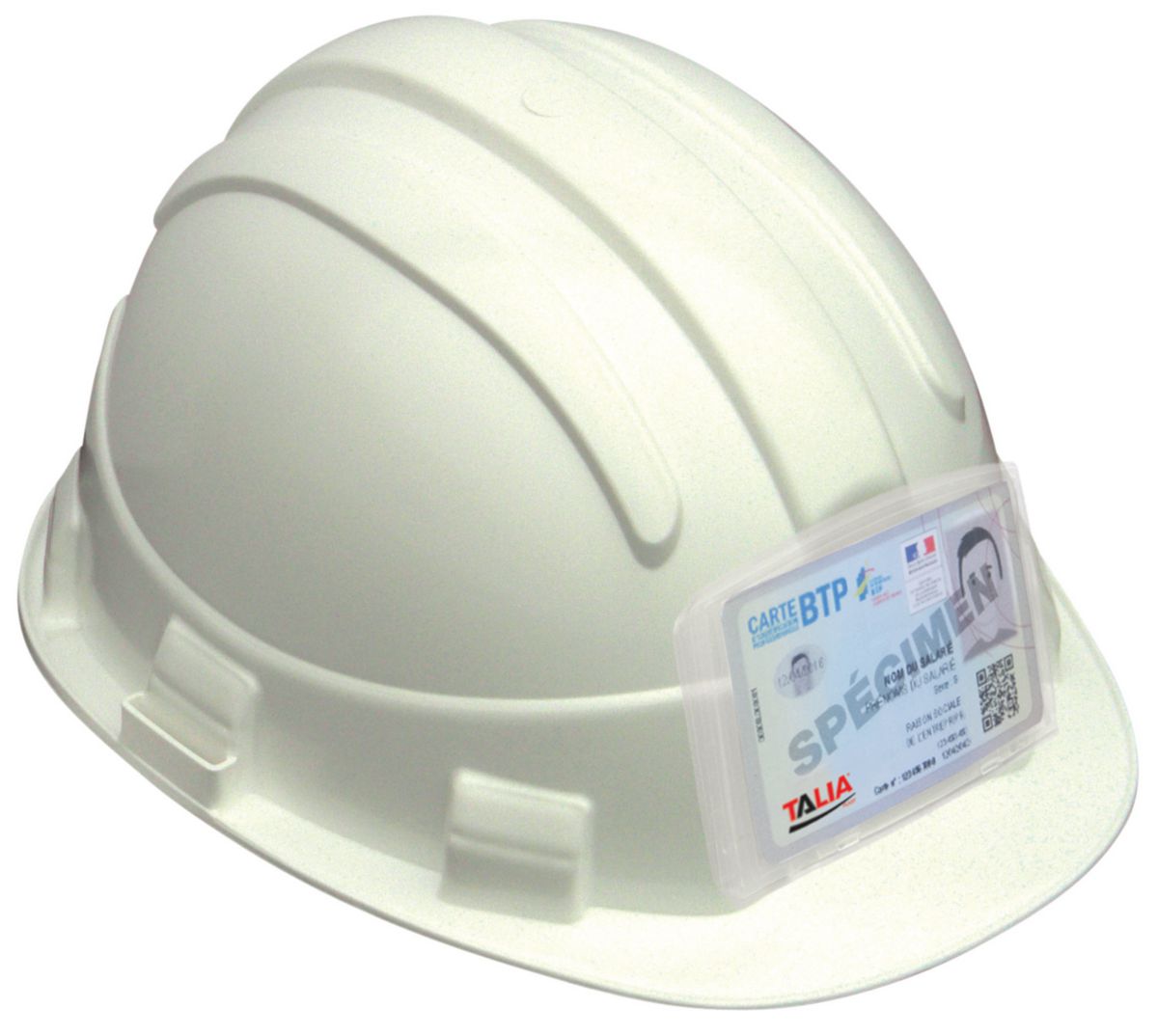 Casque opale blanc avec porte badge monté Réf. 564271