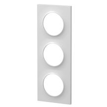 Plaque de finition pour prise murale Odace Styl - 3 postes - blanc brillant - entraxe 71 mm