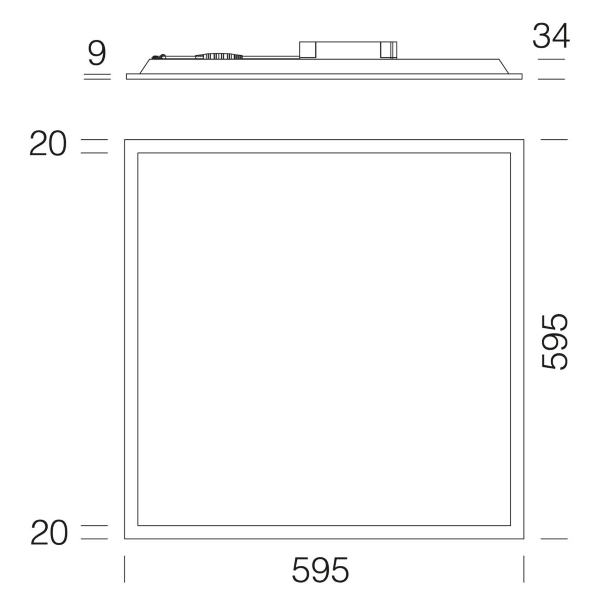 Panneau LED Rodi 830 - 39 W - blanc chaud - 3722 lm - 3000 K