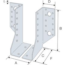 Sabot deux éléments SDE340/30 gauche - acier galvanisé - 30x138x84 mm