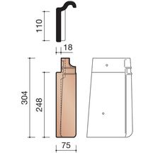 Tuile de rive individuelle gauche Tempête 44 terre cuite amarante 304x75x110 mm