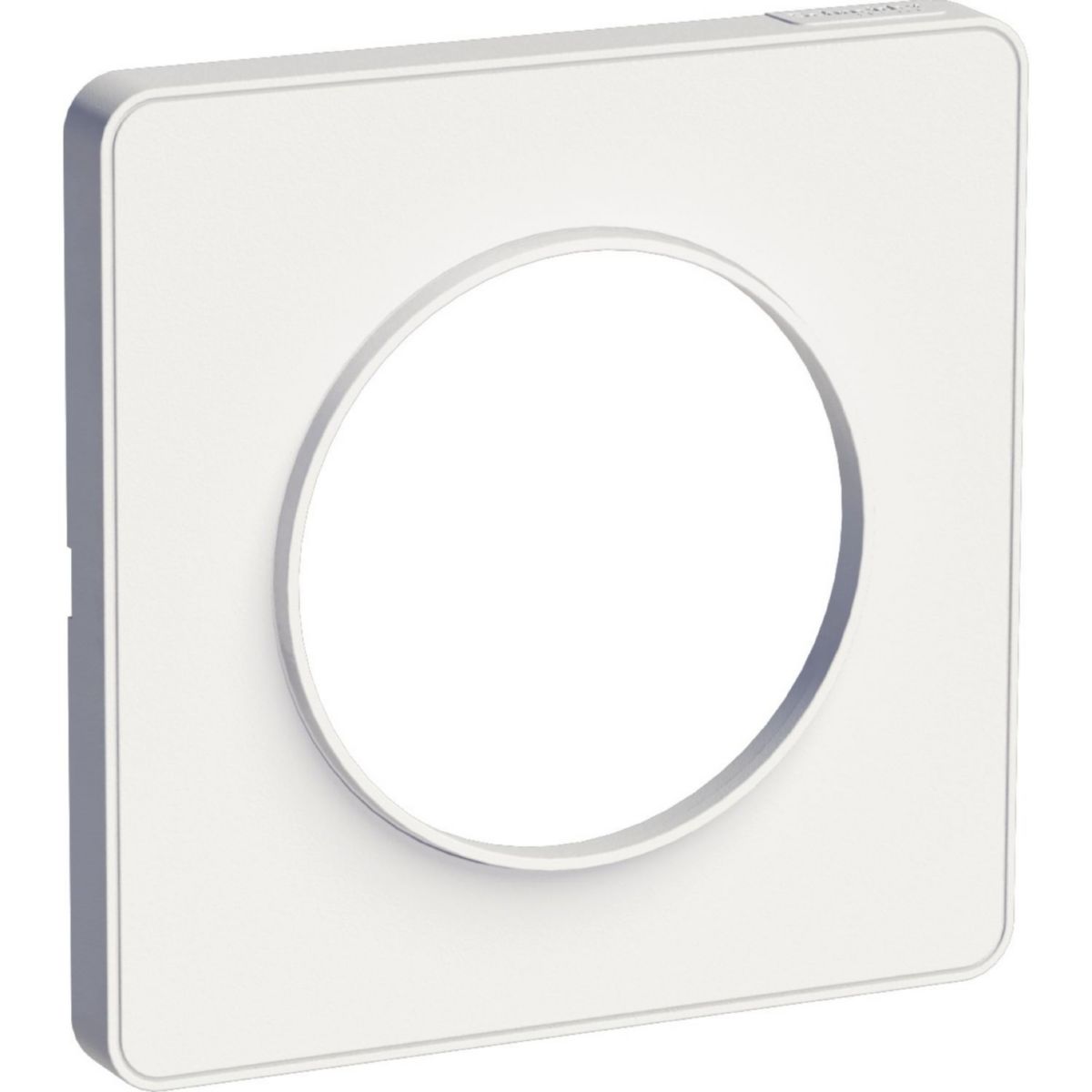 Plaque de finition pour prise murale Odace Touch - 1 poste - blanc brillant