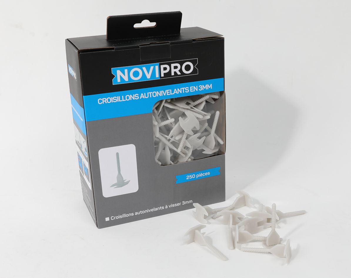 Pack de 250 croisillons autonivelants à visser 3mm - Novipro