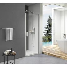 Paroi de douche Alterna Concerto porte pivotante ouverture totale 90 cm profilé blanc verre transparent