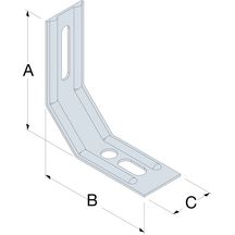 Équerre nervurée à pan coupé ENPC115/1,5 - acier galvanisé - 115x81x30 mm