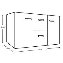 Meuble Alterna Concerto 2 portes 2 tiroirs 120 cm chêne nebraska