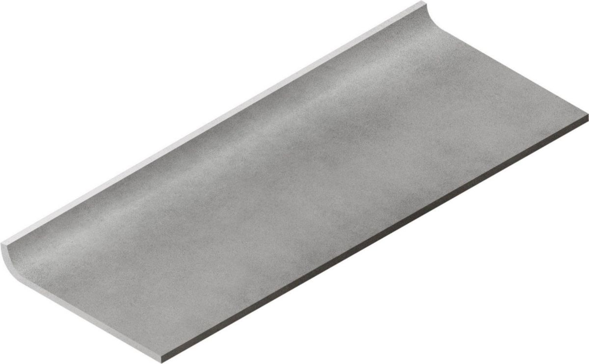 Plinthe à gorge grès cérame X-Plane - gris mat - 10,7x29,7 cm