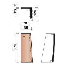 Demi-tuile de rive droite spéciale Rustica terre cuite tourbe 270x98x128 mm