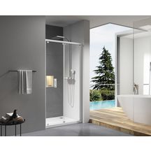 Paroi de douche Alterna Concerto accès de face escamotable L 90 x H 195 cm profilé blanc verre transparent