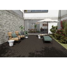 Carrelage sol extérieur Timber Deck - grès cérame émaillé - chocolat antidérapant - 20x120 cm