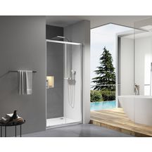 Paroi de douche Alterna Concerto accès de face coulissant 2 vantaux L 100 x H 195 cm profilé argent brillant verre transparent