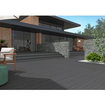 Carrelage sol extérieur Timber Deck - grès cérame émaillé - poivre noir antidérapant - 20x120 cm